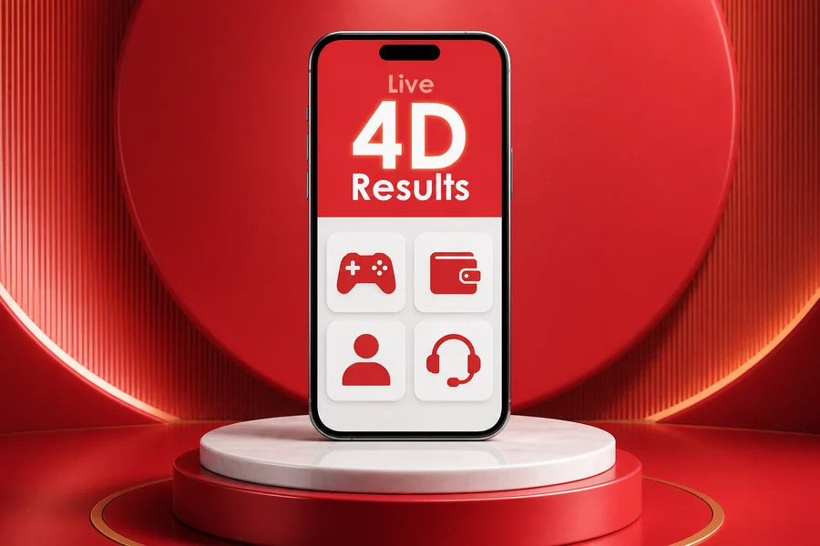 Paparan aplikasi atau laman mudah alih 4D Result