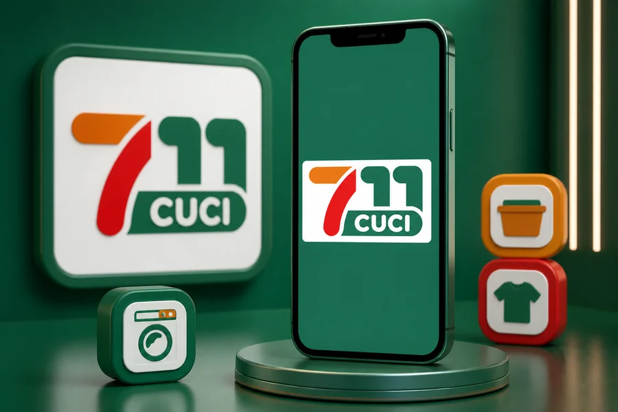 Paparan aplikasi atau laman mudah alih 711Cuci