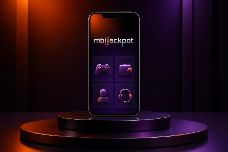 Paparan aplikasi atau laman mudah alih Mbijackpot