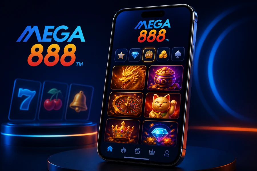 Paparan aplikasi atau laman mudah alih Mega888