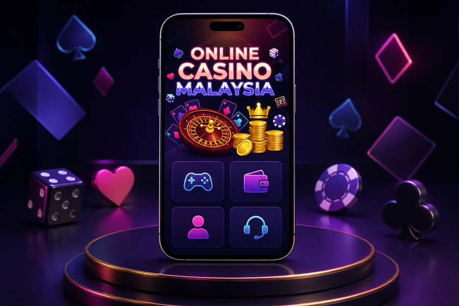 Paparan aplikasi atau laman mudah alih Online Casino Malaysia