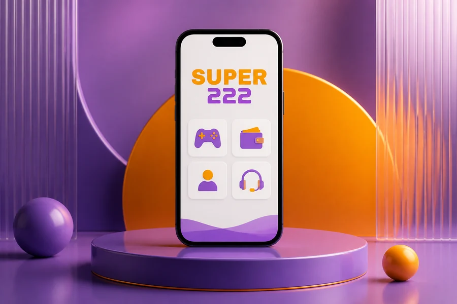 Paparan aplikasi atau laman mudah alih Super222